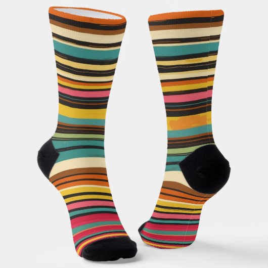 Groove Waves 70er Psychedelic Line Muster Socken (Gewinkelt)