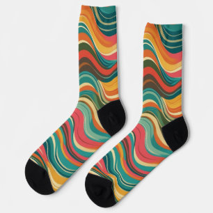 Groove Waves 70er Psychedelisch Socken