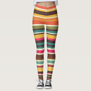 Groove Waves 70er psychedelische Linienmuster Leggings