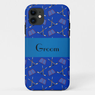 Grooves-Geschenke blaues Hockeymuster Case-Mate iPhone Hülle