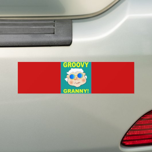 Groovey Granny Cartoon Autoaufkleber (Auf Auto)