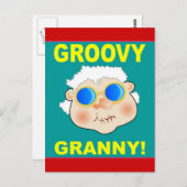 Groovey Granny Cartoon Postkarte (Vorne/Hinten)