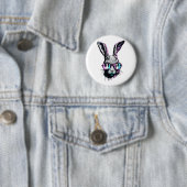 Groovi Rabbit Sonniges Gesicht mit Sonnenbrille Os Button (Beispiel)