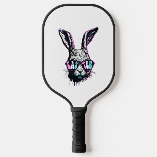 Groovi Rabbit Sonniges Gesicht mit Sonnenbrille Os Pickleball Schläger (Vorderseite)