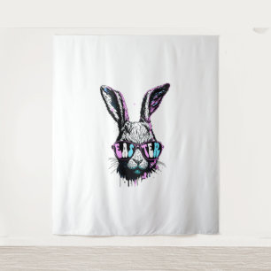 Groovi Rabbit Sonniges Gesicht mit Sonnenbrille Os Wandteppich