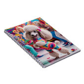 Groovie Hippie 60er Poodle Tanzen in der Disco Notizblock (Rechte Seite)
