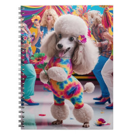 Groovie Hippie 60er Poodle Tanzen in der Disco Notizblock