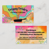 Groovie Hippie Koch Catering Kochkunststoff Feinsc Visitenkarte (Vorne/Hinten)