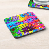 Groovie Hippie-Untersetzer Getränkeuntersetzer (Linke Seite)