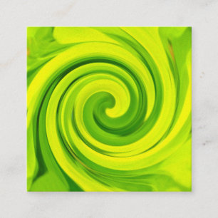 Groovige abstrakte grüne Liquid-Art-Swirling-Maler Quadratische Visitenkarte