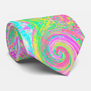 Groovige abstrakte rosa und blaue Flüssigkeitswirb Krawatte