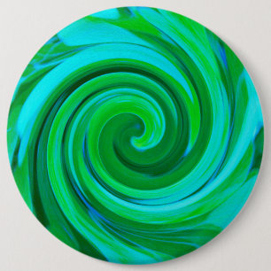 Groovige abstrakte Türkis-Flüssig-Swirling-Malerei Button