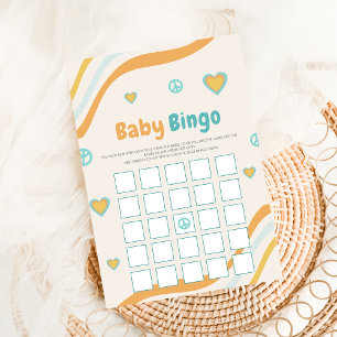 Groovige Baby Shower Bingo Geschenk Retro Spielkar Einladung