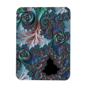 Groovige farbenfrohe Boho-Hippie-Mandelbrot-Frakta Magnet
