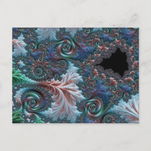 Groovige farbenfrohe Boho-Hippie-Mandelbrot-Frakta Postkarte