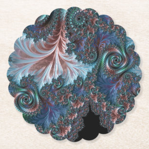 Groovige farbenfrohe Boho-Hippie-Mandelbrot-Frakta Untersetzer