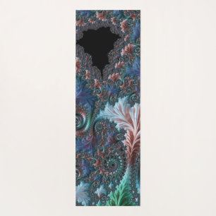 Groovige farbenfrohe Boho-Hippie-Mandelbrot-Frakta Yogamatte
