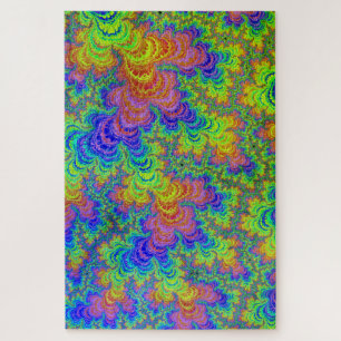 Groovige farbenfrohe Boho-Hippie-Trippy-Regenbogen Puzzle