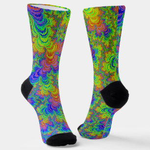 Groovige farbenfrohe Boho-Hippie-Trippy-Regenbogen Socken