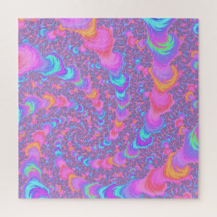 Groovige farbenfrohe fluoreszierende trippige Spir Puzzle