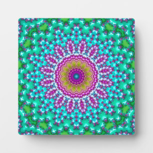 Groovige farbenfrohe Juwel-Ton-Boho-Fraktal-Mandal Fotoplatte