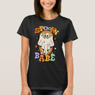 Groovige gruselige Baby-Vibes Retro-Blumen-Gespens T-Shirt