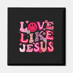 Groovige Liebe wie Jesus Valentinstag Christliches Magnet