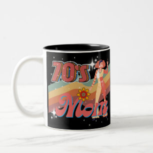 Groovige Mama der 70er Jahre Retro Vintage Funky Zweifarbige Tasse