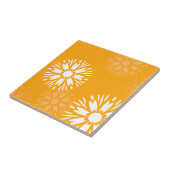 Groovige Orange Gänseblümchen-Blume Retro Blumenmu Fliese (Seite)
