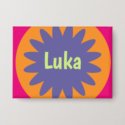 Groovige Retro-Botanik-Muster-Kunst Button (Vorderseite)