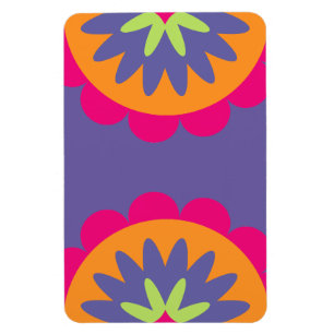 Groovige Retro-Botanik-Muster-Kunst Magnet