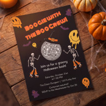 Groovige Retro-Disco-Halloween-Party-Einladung