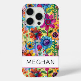 Groovige Retro-Flower-Power-Personalisierung Case-Mate iPhone Hülle