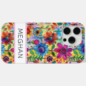 Groovige Retro-Flowerpower-Personalisierung Case-Mate iPhone Hülle (Rückseite (Horizontal))