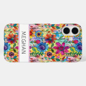Groovige Retro-Flowerpower-Personalisierung Case-Mate iPhone Hülle (Rückseite (Horizontal))