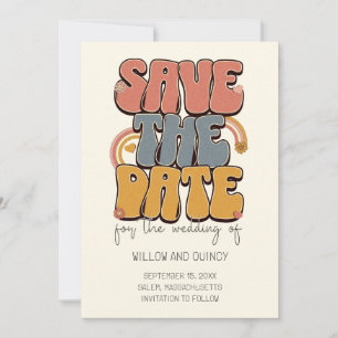 Groovige Retro-Hochzeit - Termin vormerken Save The Date