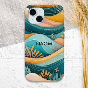 Groovige Retro-Landschaft personalisiert iPhone 16 Pro Hülle