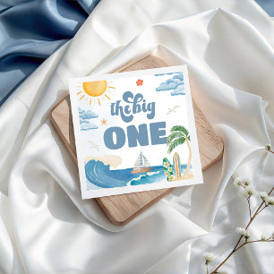 Groovige Retro-Surf-Strand-Geburtstagsservietten Serviette
