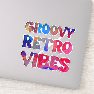 Groovige Retro Vibes Farbige Hippie Chic Cool Aufkleber