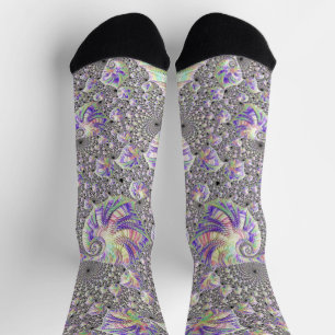 Groovige Trippy Funky psychedelische Fraktal-Kunst Socken