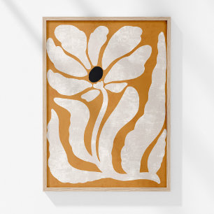 Groovige verbrannte Orange-Beige abstrakte Blumen- Poster