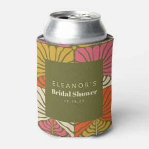 Groovige Vintage-Grüne Blumen-Hochzeitsdusche Cust Dosenkühler