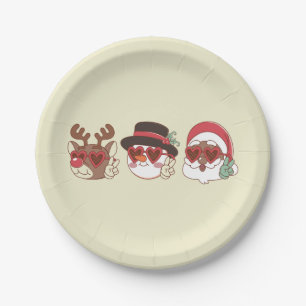Groovige Weihnachtsschneemann Pappteller