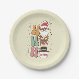Groovige Weihnachtsschneemännchen Pappteller