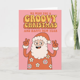 Groovige Weihnachtswünsche Frieden Liebe und Feier Feiertagskarte