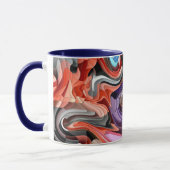 Grooviger farbenfroher Fluid-Patchwork-Abstrakt-Mo Tasse (Links)