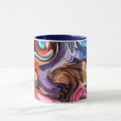 Grooviger farbenfroher Fluid-Patchwork-Abstrakt-Mo Tasse (Zentrum)
