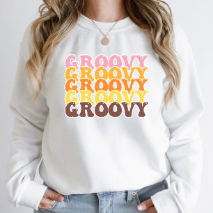 Grooviger Retro-Pullover Sweatshirt