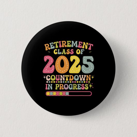 Grooviger Ruhestand Cl von 2025 Lehrer Countdown L Button (Vorderseite)