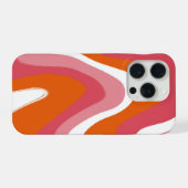 Grooviger Spaß Bunter Orange und Rosa Strudel iPhone Hülle (Rückseite (Horizontal))